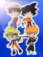Naruto, One piece, Bleach, Dragon Ball